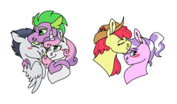 Size: 1024x601 | Tagged: safe, artist:joburii, apple bloom, diamond tiara, rumble, spike, sweetie belle, dragon, earth pony, pegasus, pony, unicorn, g4, bisexual, female, gay, interspecies, lesbian, male, older, ot3, polyamory, rumblespikebelle, ship:diamondbloom, ship:rumbelle, ship:rumblespike, ship:spikebelle, shipping, simple background, straight, transparent background