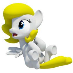 Size: 1280x1280 | Tagged: safe, artist:clawed-nyasu, oc, oc only, oc:quicksilver, pony, 3d, 3d model, commission, female, filly, simple background, solo, transparent background