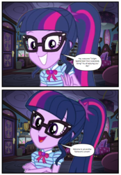 Size: 612x877 | Tagged: safe, edit, editor:biggernate91, sci-twi, twilight sparkle, comic:midnight sparkle takeover, equestria girls, g4, my little pony equestria girls: better together, comic, geode of telekinesis, jacksepticeye, magical geodes, parody, sci-twi's room