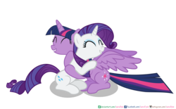 Size: 8000x4950 | Tagged: safe, artist:asrafpie, rarity, twilight sparkle, alicorn, pony, unicorn, fame and misfortune, g4, season 7, eyes closed, hug, simple background, transparent background, twilight sparkle (alicorn), vector, we're not flawless