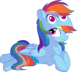 Size: 6711x6319 | Tagged: safe, artist:cyanlightning, rainbow dash, pony, g4, parental glideance, .svg available, absurd resolution, chest fluff, clothes, costume, cute, dashabetes, female, folded wings, frown, prone, rainbow dash is not amused, simple background, sitting, solo, transparent background, unamused, vector, wings