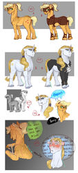 Size: 1280x2831 | Tagged: safe, artist:joan-grace, applejack, prince blueblood, earth pony, pony, unicorn, g4, alternate universe, clothes, colored sketch, female, horn, horn ring, insult, male, mare, ship:bluejack, shipping, stallion, straight