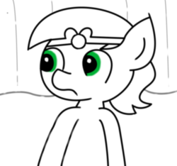 Size: 640x600 | Tagged: safe, artist:ficficponyfic, oc, oc only, oc:larimar, pony, colt quest, bad end, cave, circlet, colt, eye glow, foal, frown, male, mind control, monochrome, not canon to oc, solo, story included, temple