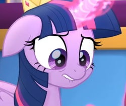 Size: 2100x1763 | Tagged: safe, screencap, twilight sparkle, alicorn, pony, g4, my little pony: the movie, cropped, female, lip bite, out of context, reaction image, solo, twilight sparkle (alicorn), unf