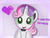 Size: 1280x960 | Tagged: safe, artist:rowdyruffpowerpuff45, sweetie belle, pony, robot, robot pony, g4, cute, dialogue, diasweetes, female, heart, looking at you, mare, smiling, solo, sweetie bot, talking to viewer