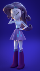 Size: 1080x1920 | Tagged: safe, artist:creatorofpony, artist:rjrgmc28, rarity, equestria girls, g4, 3d, blender, boots, bracelet, clothes, facepalm, female, jewelry, shoes, skirt, solo