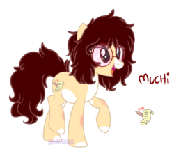 Size: 1400x1200 | Tagged: safe, artist:2pandita, oc, oc only, oc:muchi, earth pony, pony, female, glasses, mare, simple background, solo, transparent background