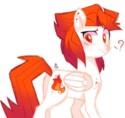 Size: 1311x1240 | Tagged: safe, artist:pinweena30, oc, oc only, oc:feenia, pegasus, pony, cute, female, fire, looking at you, shy, solo, walking, wings