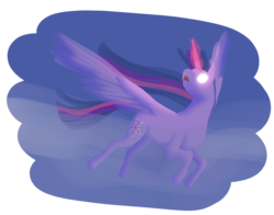 Size: 1400x1100 | Tagged: safe, artist:lauthheure, twilight sparkle, alicorn, pony, g4, female, glowing eyes, magic, solo, twilight sparkle (alicorn)