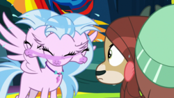 Size: 1920x1080 | Tagged: safe, screencap, silverstream, yona, hippogriff, yak, g4, uprooted, great moments in animation, shaking, smear frame, wet