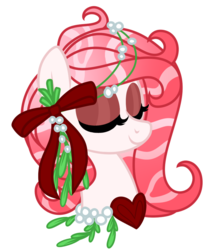 Size: 800x922 | Tagged: safe, artist:crystal-tranquility, oc, oc only, oc:mistletoe, original species, pond pony, bust, eyes closed, female, portrait, simple background, solo, transparent background