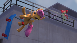 Size: 1600x900 | Tagged: safe, artist:blackarmsgeneral, apple bloom, scootaloo, sweetie belle, pony, g4, .zip file at source, 3d, 3d model, cutie mark crusaders, downloadable, scooter, source filmmaker, source filmmaker resource