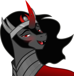 Size: 2613x2688 | Tagged: safe, artist:etherium-apex, edit, king sombra, pony, g4, season 9, the beginning of the end, blushing, cute, fabulous, fangs, high res, male, simple background, smiling, solo, sombradorable, stupid sexy sombra, transparent background, vector
