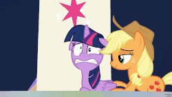 Size: 1920x1080 | Tagged: safe, edit, edited screencap, screencap, applejack, twilight sparkle, alicorn, earth pony, pony, g4, the beginning of the end, animated, caring, female, friendship throne, gif, gifs.com, perfect loop, pose, sitting, twilight sparkle (alicorn), twilight's castle, twilighting