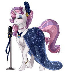 Size: 1200x1300 | Tagged: safe, artist:ali-selle, sweetie belle, pony, unicorn, g4, bracelet, clothes, dress, female, jewelry, microphone, necklace, next generation, simple background, solo, transparent background