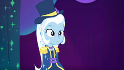 Size: 1920x1080 | Tagged: safe, screencap, trixie, equestria girls, equestria girls specials, g4, my little pony equestria girls: better together, my little pony equestria girls: spring breakdown, cute, diatrixes, epaulettes, female, hat, solo, top hat