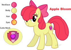 Size: 662x466 | Tagged: safe, artist:bronypony22, apple bloom, earth pony, pony, g4, base used, better source needed, cutie mark, female, filly, reference sheet, the cmc's cutie marks