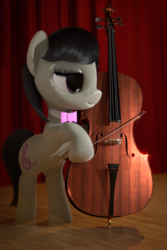 Size: 2000x3000 | Tagged: safe, artist:gabe2252, octavia melody, earth pony, pony, g4, 3d, blender, blender cycles, bow (instrument), cello, female, high res, musical instrument, solo