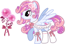 Size: 804x552 | Tagged: safe, artist:kingphantasya, oc, oc only, oc:petal dance (ice1517), pegasus, pony, ballerina, clothes, female, flower, flower in hair, mare, raised hoof, rose, simple background, socks, solo, sparkles, stockings, thigh highs, transparent background