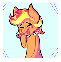 Size: 572x574 | Tagged: safe, artist:awa d uwu, oc, oc:cometa rojizo, pegasus, pony, cute, eyes closed, female, laughing, mare, simple background, tongue out