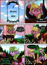 Size: 2344x3200 | Tagged: safe, artist:brainiac, derpibooru exclusive, daisy, flower wishes, lily, lily valley, earth pony, pony, comic:a single crystal rose, g4, clothes, collar, comic, engagement ring, female, frog (hoof), high res, implied lesbian, implied roseluck, lesbian, mare, text, underhoof
