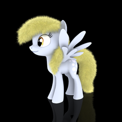 Size: 4096x4096 | Tagged: safe, artist:veryoldbrony, derpy hooves, pony, g4, 3d, 3d model, female, fluffy, solo