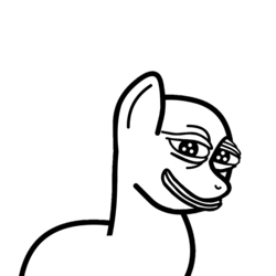 Size: 983x983 | Tagged: safe, artist:gamedevanon, pony, meme, pepe the frog, reaction image, simple background, white background