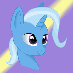 Size: 2768x2796 | Tagged: safe, artist:nevermourn, trixie, pony, g4, bust, female, head, high res, simple background, smiling, solo