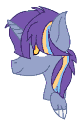 Size: 207x320 | Tagged: artist needed, safe, oc, oc only, oc:twinkle starstone, alicorn, pony, alicorn oc, animated, bust, gif, horn, no pupils, tongue out, two toned wings, wings