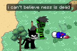 Size: 686x458 | Tagged: safe, pony, pony town, earthbound, game screencap, sans (undertale), undertale