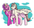 Size: 1100x900 | Tagged: safe, artist:icefeather24, pound cake, princess skyla, alicorn, pegasus, pony, g4, adult, chest fluff, couple, female, male, married couple, older, older pound cake, older skyla, pregnant, ship:skylacake, shipping, straight
