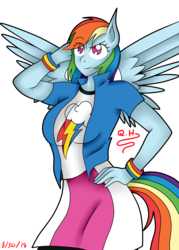 Size: 1800x2520 | Tagged: safe, artist:rockleerocks77, rainbow dash, pegasus, anthro, g4, clothes, equestria girls outfit, simple background, solo, transparent background