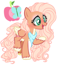 Size: 1650x1800 | Tagged: safe, artist:gihhbloonde, oc, oc only, pegasus, pony, bandana, blushing, female, freckles, mare, offspring, open mouth, parent:big macintosh, parent:fluttershy, parents:fluttermac, simple background, solo, transparent background, two toned wings, unshorn fetlocks