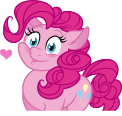 Size: 4888x4681 | Tagged: safe, artist:latecustomer, artist:silverrainclouds, color edit, edit, pinkie pie, earth pony, pony, g4, blushing, colored, cute, diapinkes, female, heart, mare, simple background, solo, transparent background, vector