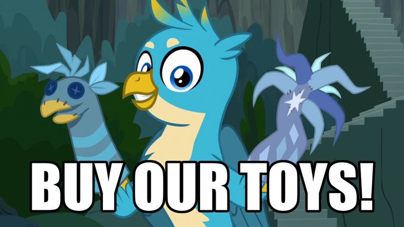 2015016 Safe Edit Edited Screencap Screencap Gallus Uprooted Buy Our Toys Caption Duckery In The Description Image Macro Sock Puppet Text Derpibooru