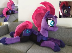 Size: 3012x2228 | Tagged: safe, artist:epicrainbowcrafts, tempest shadow, pony, g4, high res, irl, life size, photo, plushie, prone, solo