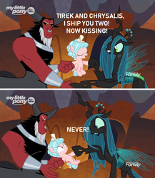 Size: 642x738 | Tagged: safe, edit, edited screencap, screencap, cozy glow, lord tirek, queen chrysalis, changeling, changeling queen, pegasus, pony, g4, the beginning of the end, comic, cozybuse, female, filly, screencap comic, shipping denied