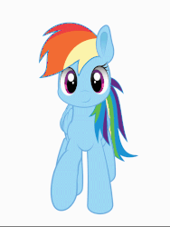 Size: 900x1200 | Tagged: safe, artist:thesamstudio, rainbow dash, pegasus, pony, g4, animated, cute, dashabetes, female, gif, it's coming right at us, simple background, solo