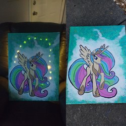 Size: 1564x1564 | Tagged: safe, artist:annuthecatgirl, princess celestia, pony, g4, female, painting, solo, traditional art