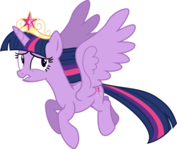 Size: 9000x7598 | Tagged: safe, artist:korsoo, twilight sparkle, alicorn, pony, g4, princess twilight sparkle (episode), absurd resolution, big crown thingy, crown, female, flying, jewelry, mare, regalia, simple background, solo, transparent background, twilight sparkle (alicorn), vector, wings