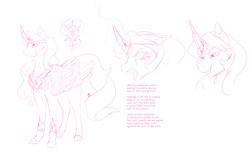 Size: 3000x2000 | Tagged: safe, artist:amaraburrger, derpibooru exclusive, oc, oc only, oc:snowfall breeze, pegasus, pony, anti-hero, design, female, high res, ice, magic, magical artifact, maniacal, mare, monochrome, simple background, sketch, solo, white background