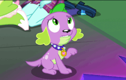 Size: 640x407 | Tagged: safe, screencap, fluttershy, sci-twi, spike, spike the regular dog, sunny flare, twilight sparkle, dog, equestria girls, friendship games, g4, animated, bare shoulders, begging, cute, gif, midnight sparkle, paws, puppy dog eyes, sleeveless, spikabetes, spike's dog collar, strapless, super effective