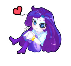 Size: 1600x1500 | Tagged: safe, artist:ryuujikarami, rarity, equestria girls, g4, boots, bracelet, clothes, colored pupils, cute, female, floating heart, heart, jewelry, raribetes, shoes, simple background, skirt, solo, white background