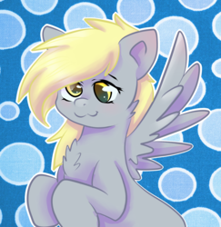 Size: 3400x3500 | Tagged: safe, artist:tuxisthename, derpy hooves, pegasus, pony, g4, bubble, cheek fluff, chest fluff, cute, derpabetes, female, high res, mare, redraw, solo