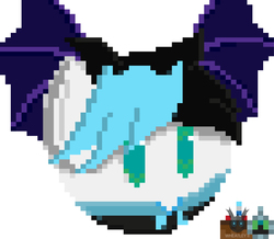 Size: 2931x2550 | Tagged: safe, artist:wheatley r.h., oc, oc only, oc:sturdy diablo, bat pony, bat pony oc, bat wings, cake, clothes, food, green eyes, high res, male, pixel art, simple background, solo, stallion, vector, watermark, white background, wings