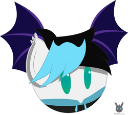 Size: 3188x2859 | Tagged: safe, artist:wheatley r.h., derpibooru exclusive, oc, oc only, oc:sturdy diablo, bat pony, pony, bat pony oc, bat wings, clothes, ear tufts, green eyes, hair, high res, simple background, solo, sphere, sphere ponies, spread wings, vector, watermark, white background, wings