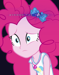 Size: 680x859 | Tagged: safe, derpibooru exclusive, edit, editor:biggernate91, part of a set, pinkie pie, equestria girls, g4, my little pony equestria girls: better together, avenge the fallen, avengers: endgame, geode of sugar bombs, magical geodes, poster