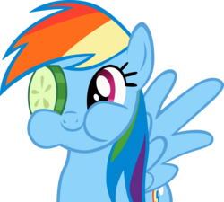 Size: 8343x7501 | Tagged: safe, artist:rainbowplasma, rainbow dash, pegasus, pony, g4, ponyville confidential, absurd resolution, chewing, cucumber, cucumber pirate, cute, dashabetes, eating, female, food, herbivore, mare, puffy cheeks, simple background, smiling, solo, transparent background, vector, vegetables