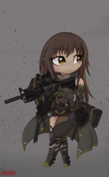 Size: 1158x1875 | Tagged: safe, artist:orang111, equestria girls, g4, aimpoint, equestria girls-ified, girl's frontline, gun, m4a1, style emulation, surefire, weapon