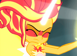 Size: 640x463 | Tagged: safe, screencap, sunset shimmer, equestria girls, g4, my little pony equestria girls: friendship games, animated, daydream shimmer, female, gif, sleeveless, solo